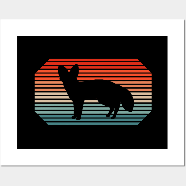 Vintage Jackal Retro Design Africa Steppe Fan Wall Art by FindYourFavouriteDesign